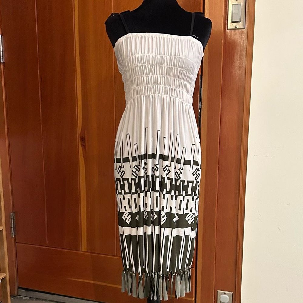 Unlisted White and Black Midi Dress